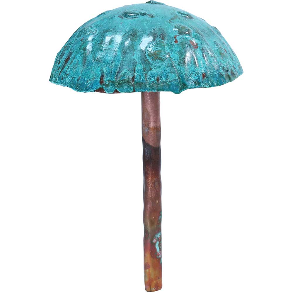 Copper mushroom garden art