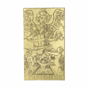 Judgement brass tarot card