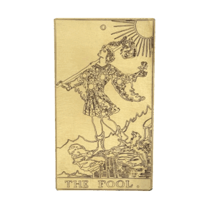 The Fool Brass Tarot Card