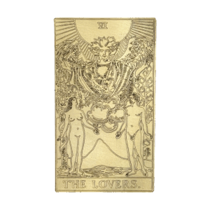 The Lovers Brass Tarot Card