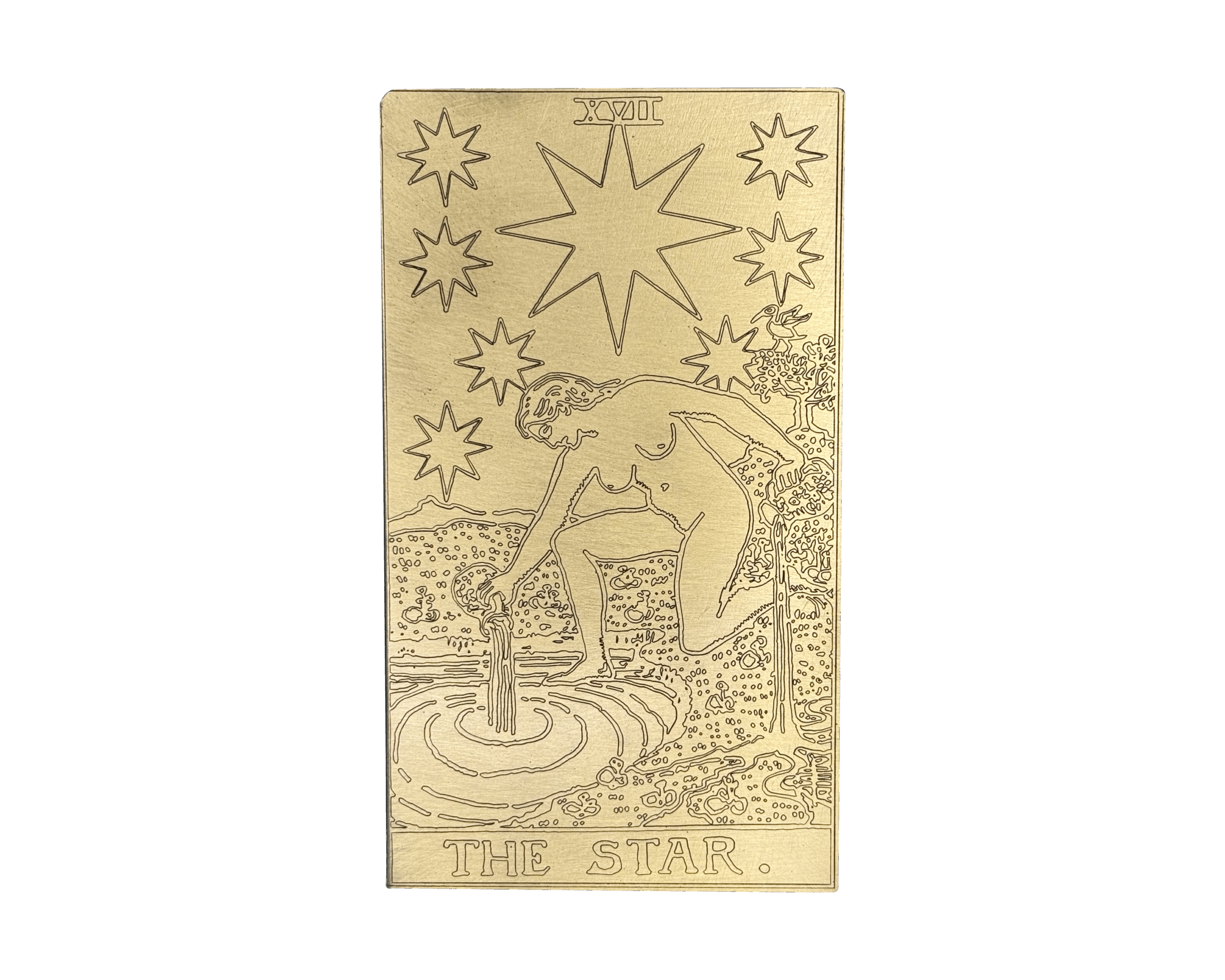The Star Tarot Card – Pure Brass, Precision Engraved