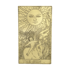 The Sun Brass Tarot Card