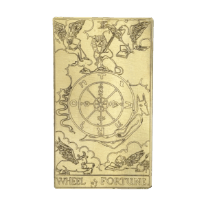 Wheel of Fortune Brass Tarot Card